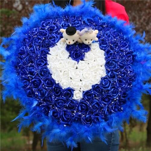 Box gift Soap flower cartoon cat toy plastic plush bouquet toy for Valentines Day Christmas Gifts