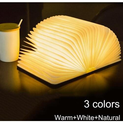 Portable 5 Colors 3D Creative LED Book Night Light Wooden 5V USB Rechargeable Magnetic Foldable Desk Table Lamp Home Decoration
