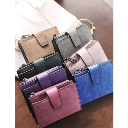 Casual Leather Hasp Zipper Pouch Short Clutch Solid Small Female Purse Vintage Matte Women Wallet 2021 Bag Luxury Brand Ladies