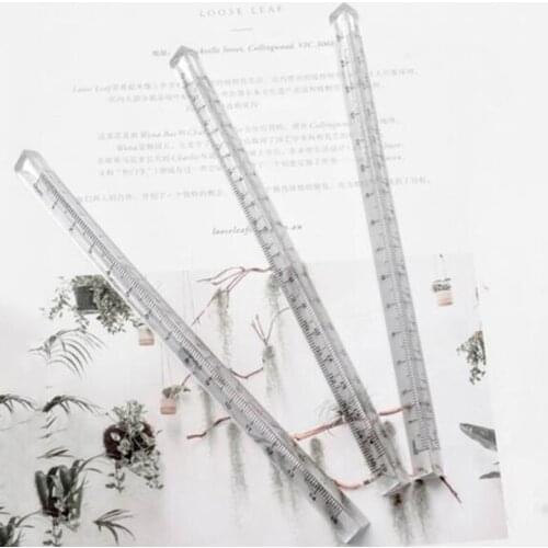 15cm Transparent Straight Ruler Students Stationery Simple Triangular Rulers Both Sides Acrylic Measuring Tools
