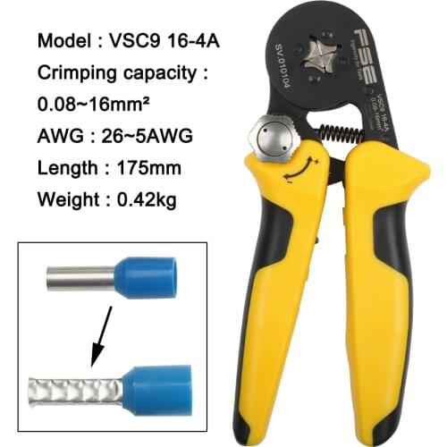 Hand tools VSC9 16-4A mini-type self-adjustable crimping plier fasen tool Special 23-5AWG Tweezers Knife Hexagonal crimp