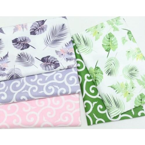 100% cotton twill textile low-key gray leaves vine fabrics for DIY bedding cushions apparel quilting handwork home decoration