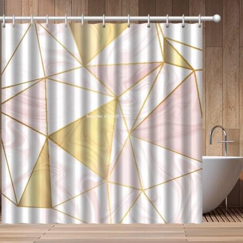 Modern Simple Marble Digital Printing Shower Curtain 3D Creative Hook Polyester Waterproof and Mildew Proof Shower Curtain