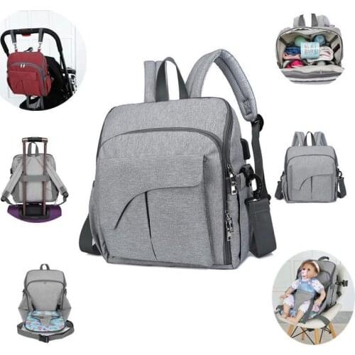 Jusanbaby mother and baby bag multi-functional large-capacity diaper bottle hand shoulder bag Mommy bag and dining chair