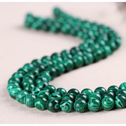 High Quality Trendy Green malachite Natural Stone Beads For DIY Handmade bracelets Jewelry 4mm 6mm 8mm 10mm Loose Spacer Beads