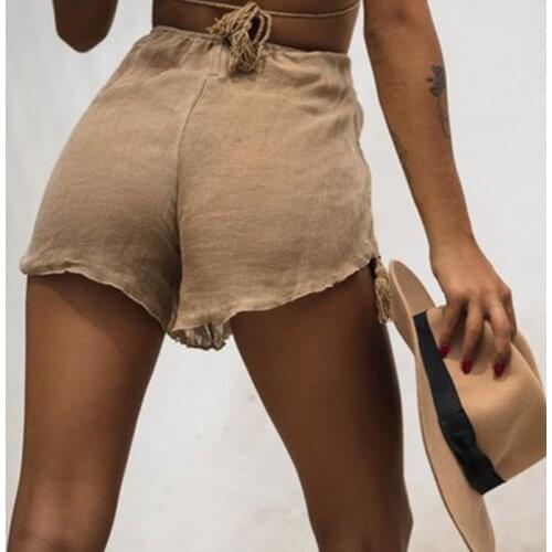 Women Summer cotton Shorts Solid Harajuku Simple Ins Trendy All-match Students Chic skinny plus size Casual Wide-leg Knee-length