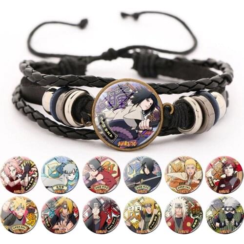 NARUTO Bracelet Cartoon Anime Time Gemstone Hand-woven Bracelet Hand Rope Jewelry Unisex Couple Birthday Christmas Gift