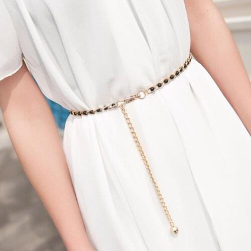 Waist Strap Waistband Collect Waist Fashion Casual Gothic Women Faux Pearls Waist Belt Chain Apparel Accessories