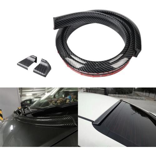 1.5M Car-Styling 5D Carbon Rubber Tail Spoiler Car Accessories Modification Punch-free Fixed Wing Universal Spoiler