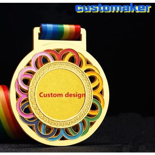 10 wholesale cheap metal medal medallion custom sport competition award medals follow metal with free ribbon logo printing gift