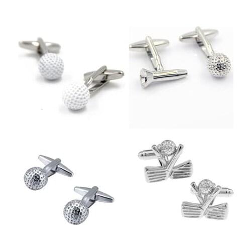 10pairs/lot Sport 3D Golf Club Cufflinks Copper Plating Golf Ball Cuff Links Father Days Day Gifts Mens Jewelry Wholesale