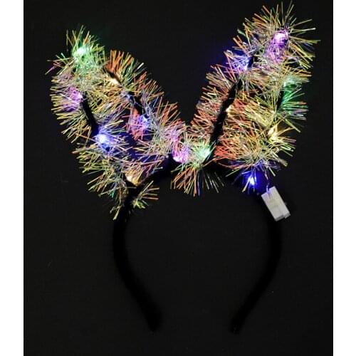 14 LEDS NEW YEAR CHRISTMAS Vibrato luminous ears hairband flash head stall supply best selling luminous toys to push small gifts