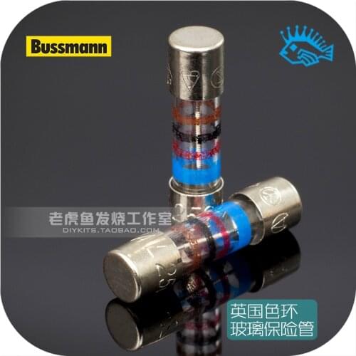 2pcs/20pcs British color ring fuse BUSSMANN PLS504 1.6A glass fuse 5X20mm slow melting