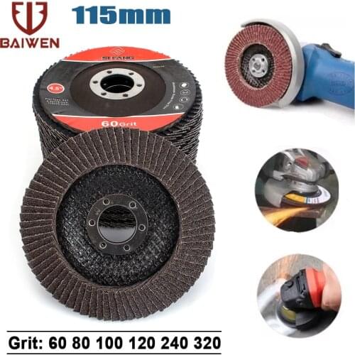 5/10 Pcs 4.5Inch Flap Discs 115mm Snading Discs Grinding Wheels Blades 60/80/100/120/240/320 Grit for Angle Grinder Abrasive Kit