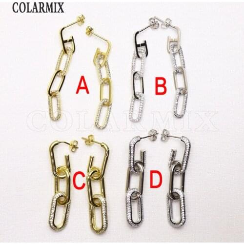 5 pairs mix colors earrings fashion zircon jewelry for women 8 shape earrings for women fashion crystal jewels 51054