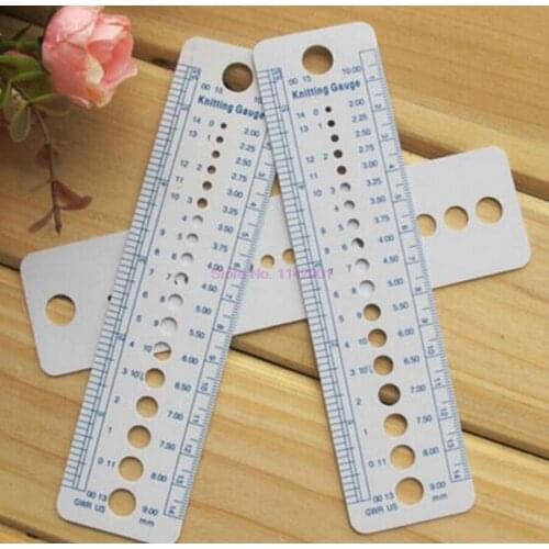 500pcs Knitting Accessories Needle Gauge Inch Sewing Ruler Tool CM 2-10mm Size Measure Sewing Tools