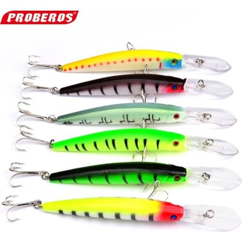 6pcs Minnow Fishing Lures Artificial Wobblers 145mm 15.53g Hard Bait 3D Eyes Fishing Accessories Pesca
