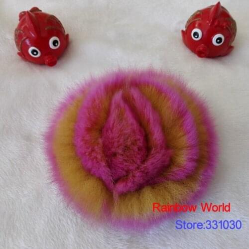 9cm Genuine Pink rabbit Fur flower Brooch for coat corsage trendy DIY accessories 2 Pieces/lot