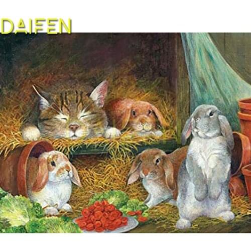 Full Round Diamond painting Cauliflower tomato Full Square Diamond embroidery Cross stitch Cat rabbit animal DIY Diamond mosaic