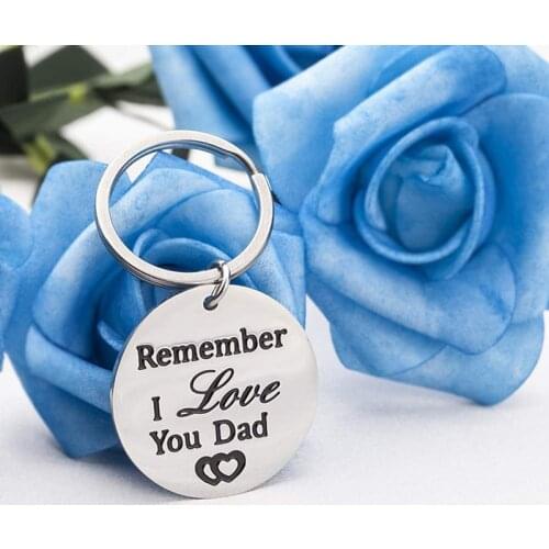 Fathers Day Keychain Dad Birthday Gifts Remember I Love You Dad Keychain
