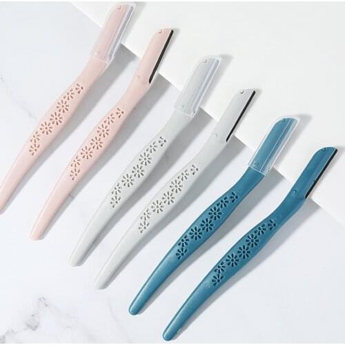 2 Pcs Eye Brow Razor Safe Facial Blades Shaping Knife Eyebrow Trimmer Shaver Face Hair Removal Blades Woman Makeup Tools