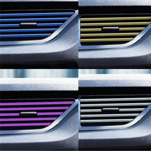 10 pcs/set Car Air Conditioning Air Outlet Decoration Strip U Type High Quality Car Decoration Interior Mouldings