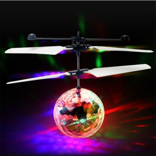 Kids Led Flashing Fly Ball Remote Control Toy Mini Helicopter Aircraft Toys For Children Infrared Induction Luminous Toys