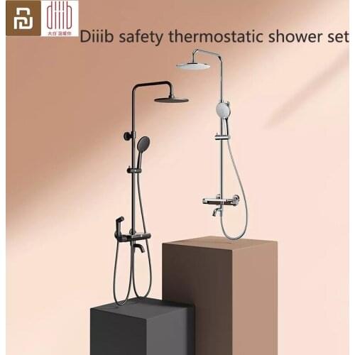 Diiib Dabai Home Safe Thermostatic Handheld Shower Head Set Black Shower Head Shower Sprinkler 304 Steel 6 Modes From Youpin