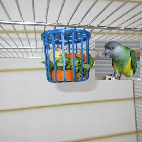 1PC Cute Bird Parrot Feeder Cage Fruit Vegetable Holder Cage Accessories Hanging Basket Container Toys Pet Bird