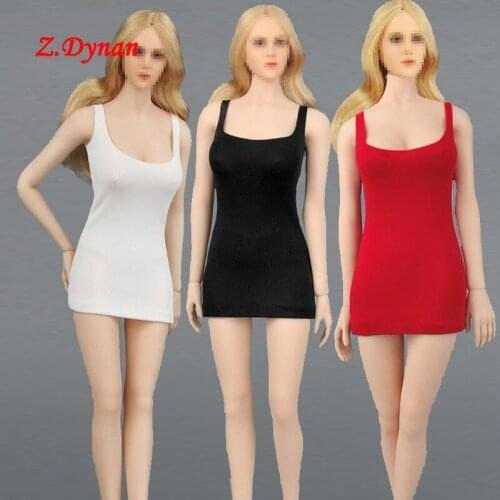 1/6 scale Female Sexy 4 colors Low-cut U-neck short dress for 12 inches Action Figures