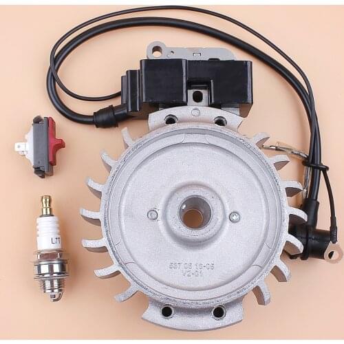 Flywheel Ignition Coil Magneto Kill Switch Spark Plug Fit HUSQVARNA 365 372 371 362 385 390 Chainsaw Parts