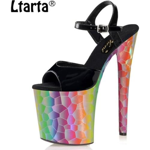 Ltarta Model Catwalk Nightclub 20CM Color Plus Size Sexy Sandals Fish Mouth Pole Dance High Heels Female Summer LYP