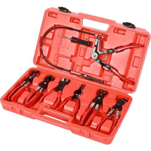 9pcs Flexible Hose Clamp Pliers Wire Long Reach Pliers Set Car Repairs Hose Clamp Kit Removal Hand Tools