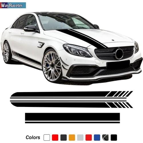 Edition 1 AMG Car Hood Decal Side Stripes Skirt Sticker For Mercedes Benz C Class W205 C63 C43 A205 C205 S205 C180 200 250 300