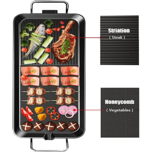 New Korean Household Electric Grill Pan Multifunctional Meat Griddle Skewers Barbecue Electric Grill Smokeless Non-stick