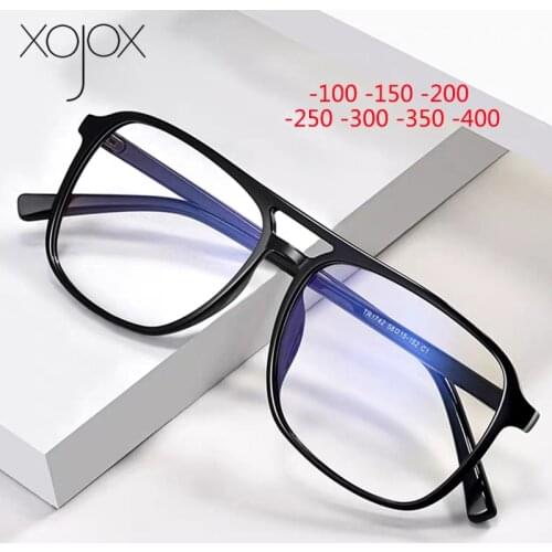 XojoX Oversizes Finished Myopia Glasses for Women Retro Square Nearsighted Eyewear for Men Prescription Glasses -1.5 -2.5 -3.5