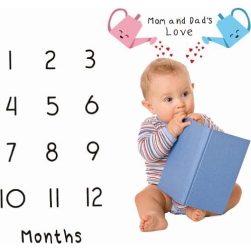 Newborn baby Monthly Growth Milestone Blanket photography props Background Cloth Commemorate Rug