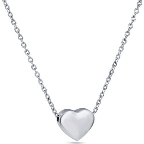 Stainless Steel Heart Pendant and Necklaces Neck Pendants Women Fashion Jewelry for Girlfriends Womens Necklace Accessories