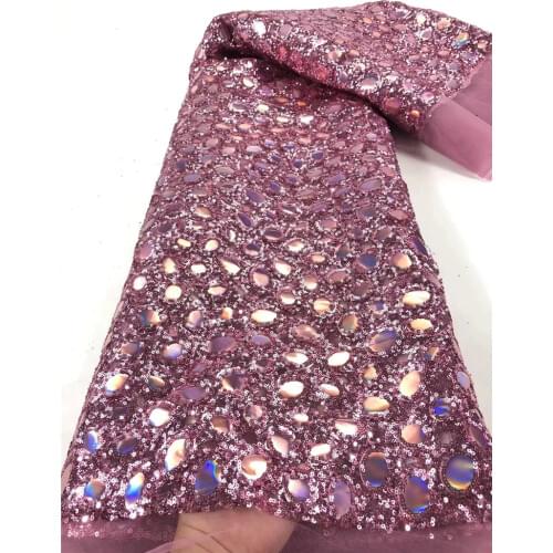 Popular Big Sequins African Tulle Lace French Net Fabric JRB-8211207 French Lace Fabric for Nice Dress