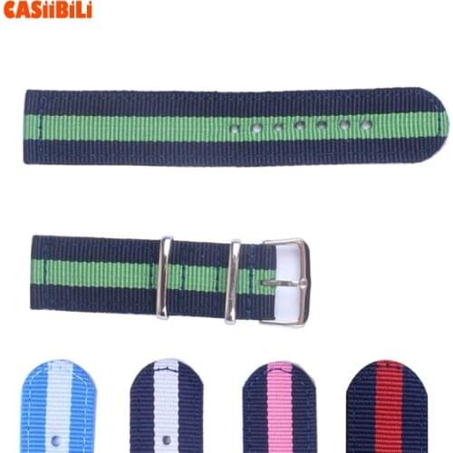 2 Parts NATO Straps Nylon Thickening Type Canvas 18mm 20mm 22mm 24mm Width Fabric Watchband Military Stainless steel Buckle