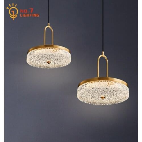 Luxury Fashion Atmosphere Copper Crystal Pendant Lights Romantic Modern Light Fixtures Home Decor Coffee Bedside Restaurant Cafe