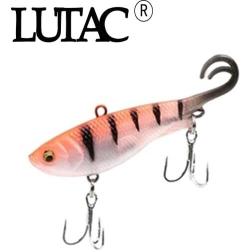 LUTAC Wholewater Swim Bait Lure 65mm 10g YY02B Sinking Soft VIB TPE Plastic Material Origin Hook Artificial Rubber Fishing Gear