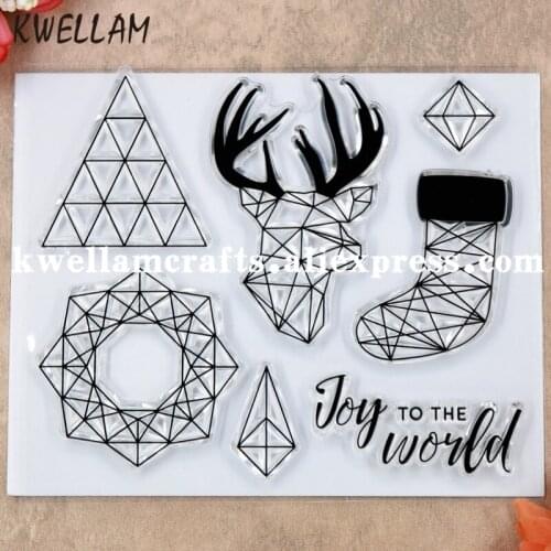 Merry Christmas Joy TO THE World Deer Scrapbook DIY photo cards rubber stamp clear stamp transparent stamp 12.5x10.5cm KW8111609