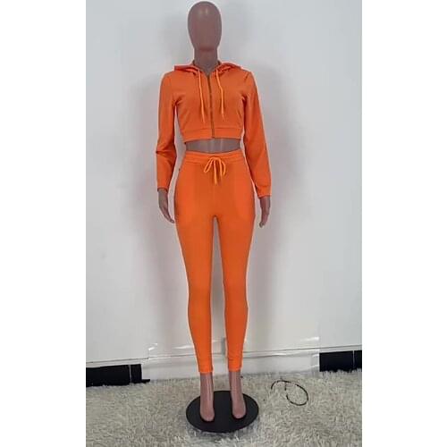 Ready to ship Women Tracksuits Fall Sexy Two Piece Pant Set Outfits Clothing Joggers Set Crop Tops Workout 2 Piece Pant Set