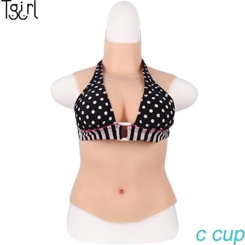 Tgirl Lifelike Female C CUP Silicone Boobs Breast Forms Half body Tight For Dragqueen Crossdresser Transgender