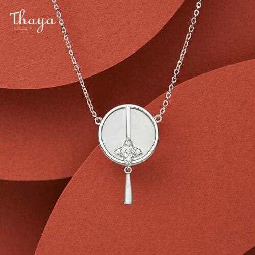 Thaya Fritillary necklace 18k Plated Silver Zircon Pendant Necklace 45cm Chain Jewelry For Women Fine Jewelry