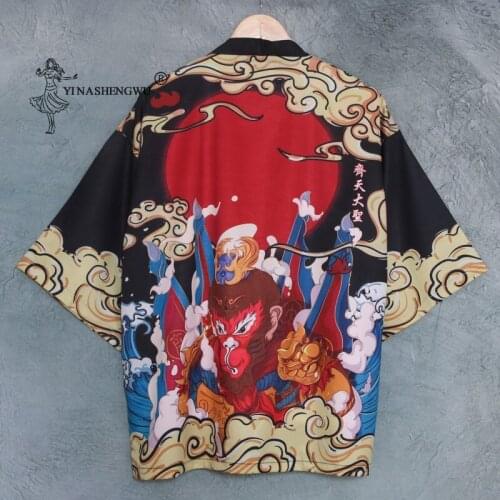 Traditional Japanese Style Fashion Kimono Cardigan Women Samurai Thin Loose Summer Beach Suncrean Kimono Yukata Asian Clothes