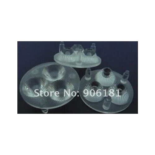 TUPI-50 High quality LED Optical Lens 3P, 45 degree, Size: 50X15.5mm, Bead Surface, PMMA materials