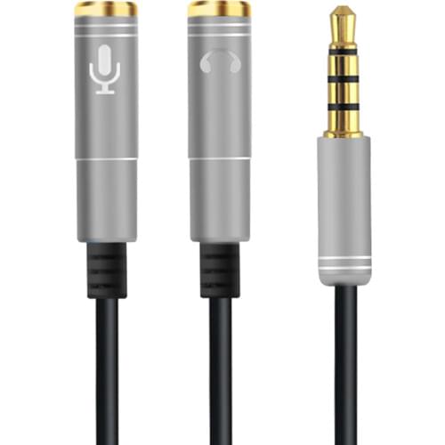 Earphone Extension Cable 3.5mm Microphone Aux Cable Mic Audio Cable Male To 2 Female Cable Headphone Splitter For Computer