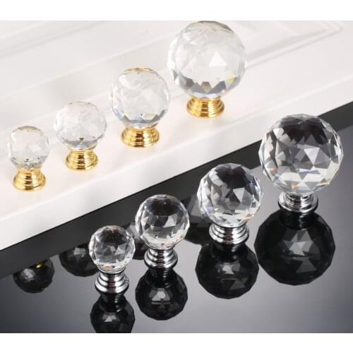 1Pc Glass Crystal Knob Furniture Handle Cabinet Knobs and Handles Door Cupboard Kitchen Pull Handle Furniture Hardware